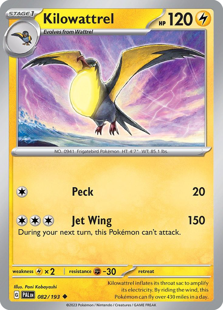 Paldea Evolved Kilowattrel #82/193